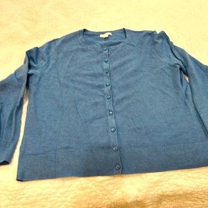 Charter Club women’s large blue cardigan sweater NWOT
